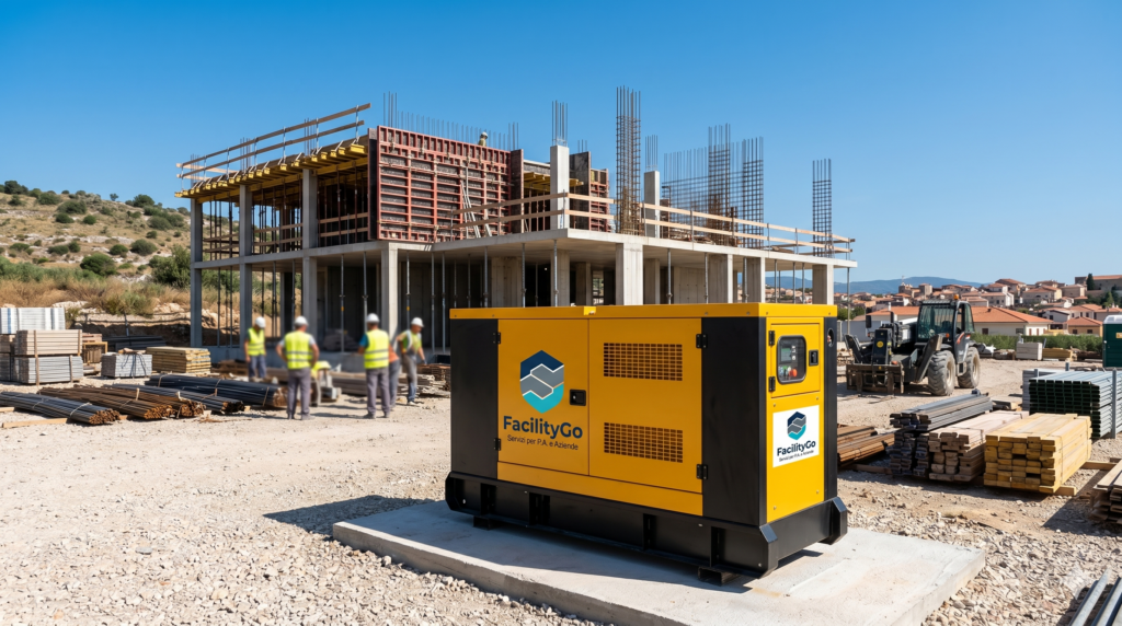 Gruppo elettrogeno Mosa su cantiere in Calabria — noleggio FacilityGO