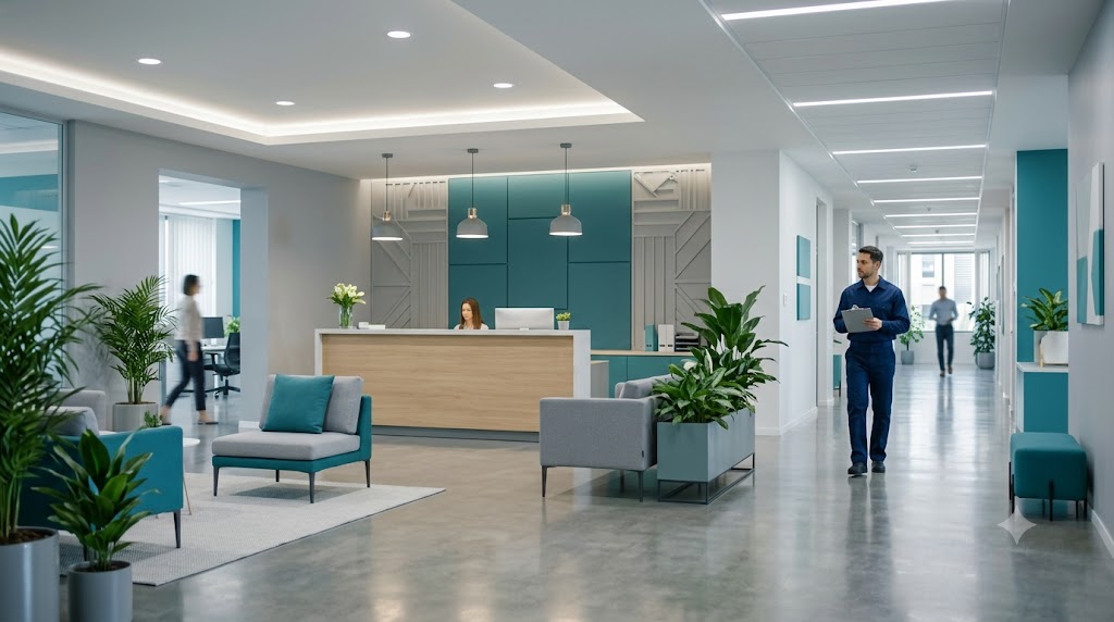 Gestione ordinaria edifici aziendali senza interruzioni - FacilityGO Edificio aziendale ben mantenuto FacilityGO