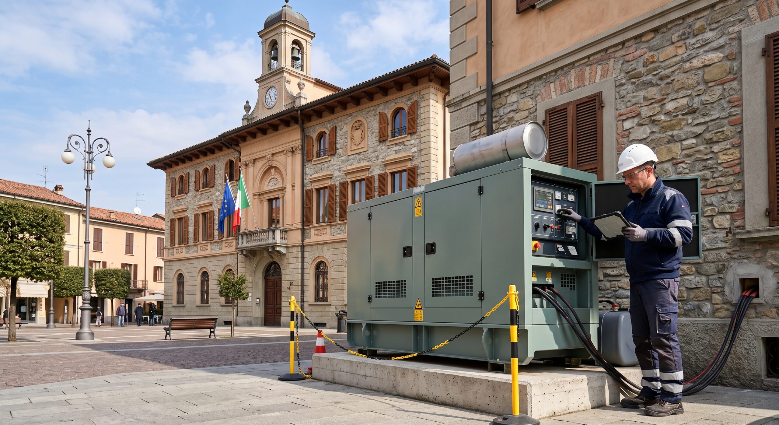 Gruppo elettrogeno per continuità operativa presso edificio pubblico